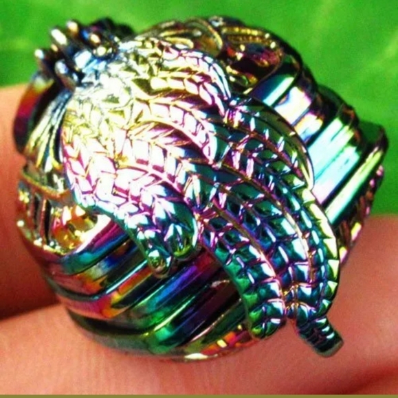 New Carved Rainbow Hematite Muli Open Pendant - Picture 3 of 6